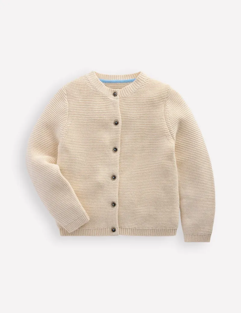 Sweaters & Cardigans-Boden Essential Crew Neck Cardigan- Ecru