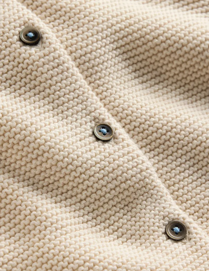Sweaters & Cardigans-Boden Essential Crew Neck Cardigan- Ecru