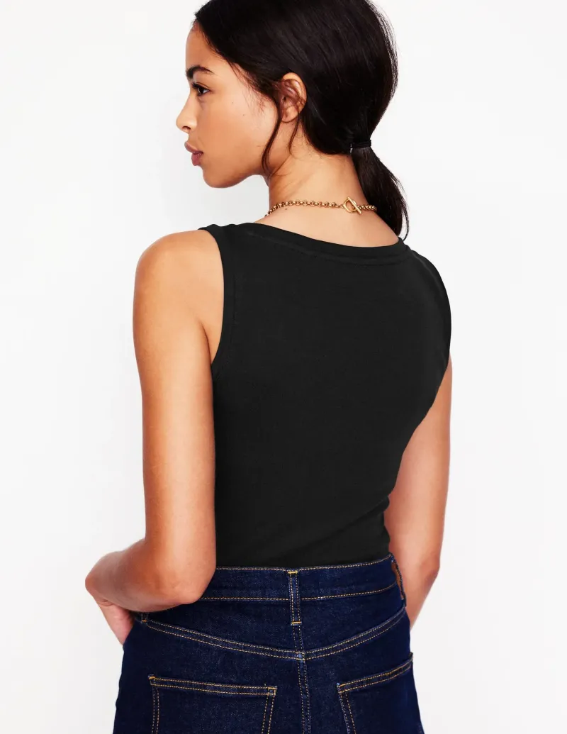 Nightwear & Lougewear | T-Shirts & Tanks-Boden Essential Scoop-Neck Tank- Black