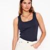 Nightwear & Lougewear | T-Shirts & Tanks-Boden Essential Scoop-Neck Tank- Navy