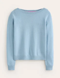 Sweaters & Cardigans-Boden Eva Cashmere Boat Neck Sweater-Tourmaline Blue TourmalineBlue