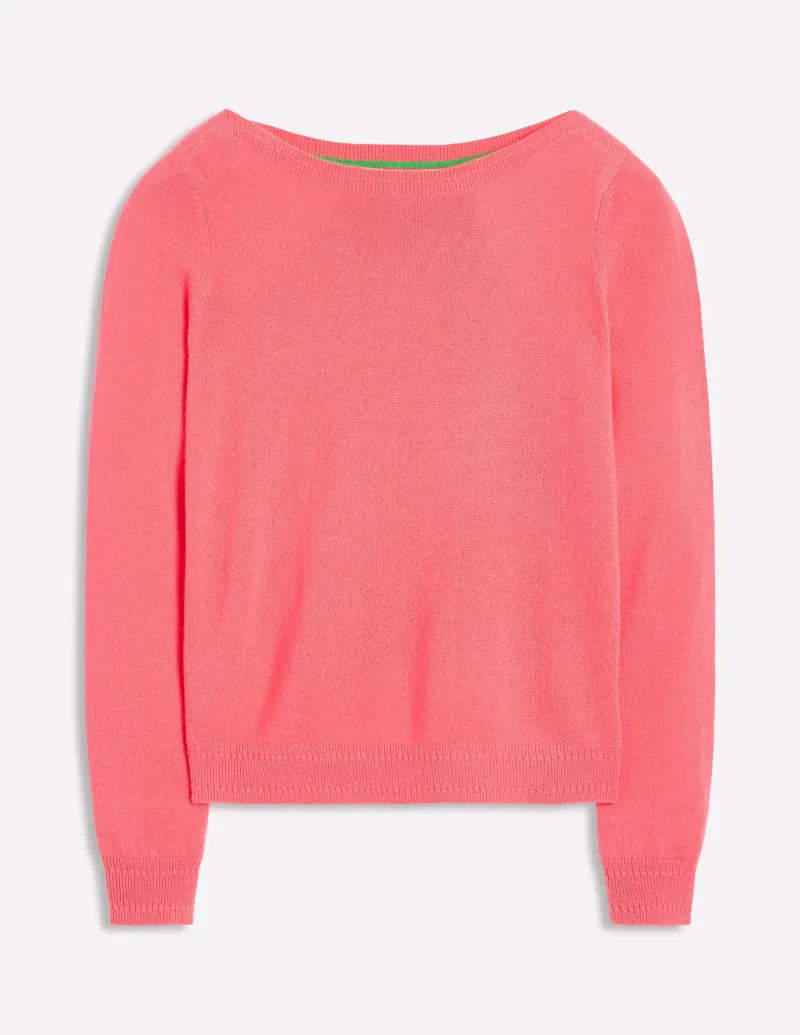 Sweaters & Cardigans-Boden Eva Cashmere Boat Neck Sweater-Azalea Pink AzaleaPink