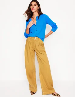 Sweaters & Cardigans-Boden Eva Cashmere Crew Cardigan-Cerulean Blue CeruleanBlue
