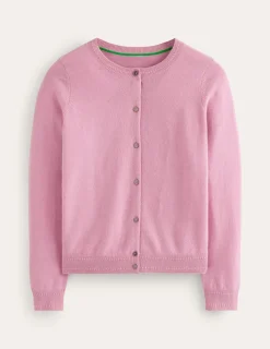 Sweaters & Cardigans-Boden Eva Cashmere Crew Cardigan-Old Rose Pink OldRosePink