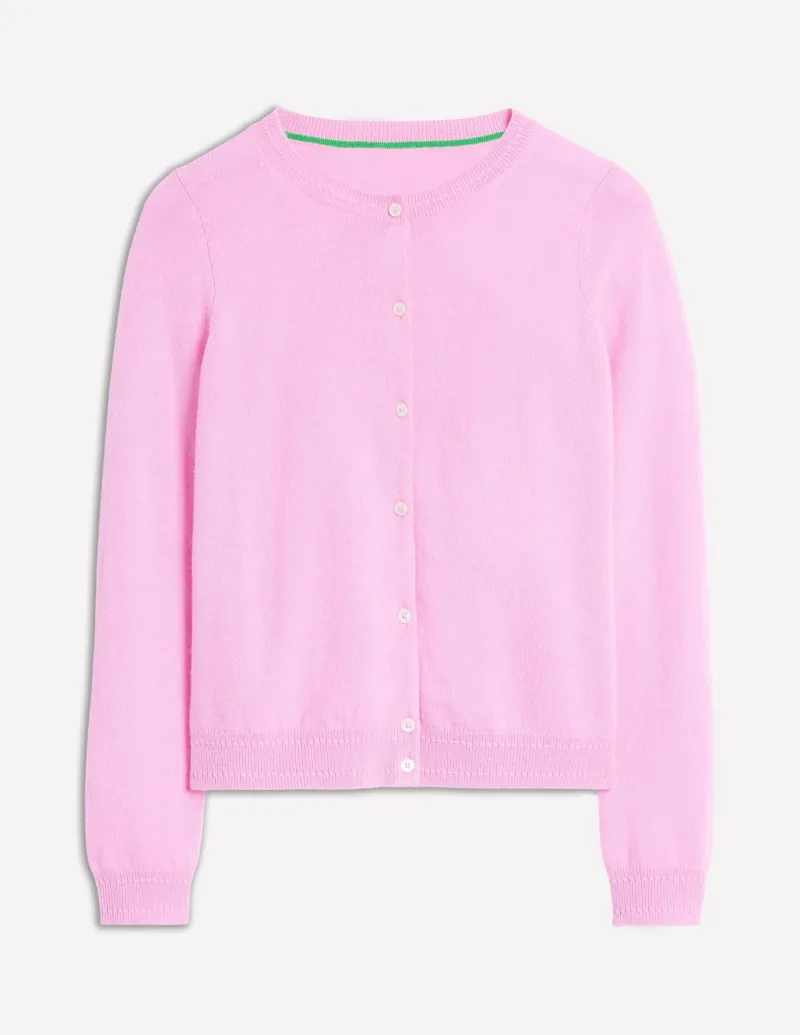 Sweaters & Cardigans-Boden Eva Cashmere Crew Cardigan-Vintage Mauve VintageMauve