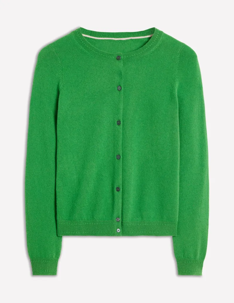 Sweaters & Cardigans-Boden Eva Cashmere Crew Cardigan-Paradise Green ParadiseGreen