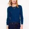 Sweaters & Cardigans-Boden Eva Cashmere Crew Neck Jumper-Harbour Blue HarbourBlue