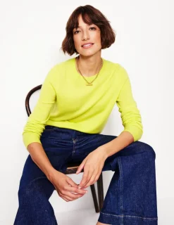 Sweaters & Cardigans-Boden Eva Cashmere Crew Neck Jumper-Soda Yellow SodaYellow