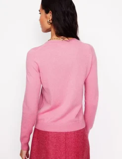 Sweaters & Cardigans-Boden Eva Cashmere Crew Neck Sweater-Old Rose Pink OldRosePink