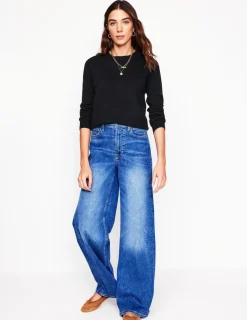 Sweaters & Cardigans-Boden Eva Cashmere Crew Neck Sweater- Black