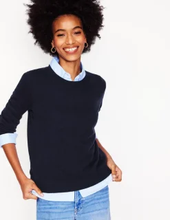 Sweaters & Cardigans-Boden Eva Cashmere Crew Neck Sweater- Navy