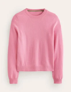 Sweaters & Cardigans-Boden Eva Cashmere Crew Neck Sweater-Old Rose Pink OldRosePink