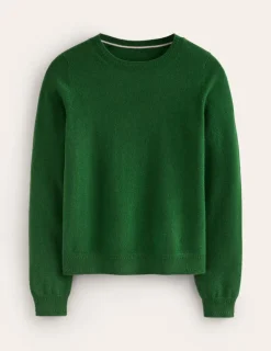 Sweaters & Cardigans-Boden Eva Cashmere Crew Neck Sweater-Pine Green PineGreen