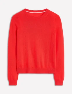Sweaters & Cardigans-Boden Eva Cashmere Crew Neck Sweater-Strawberry Tart Red StrawberryTartRed