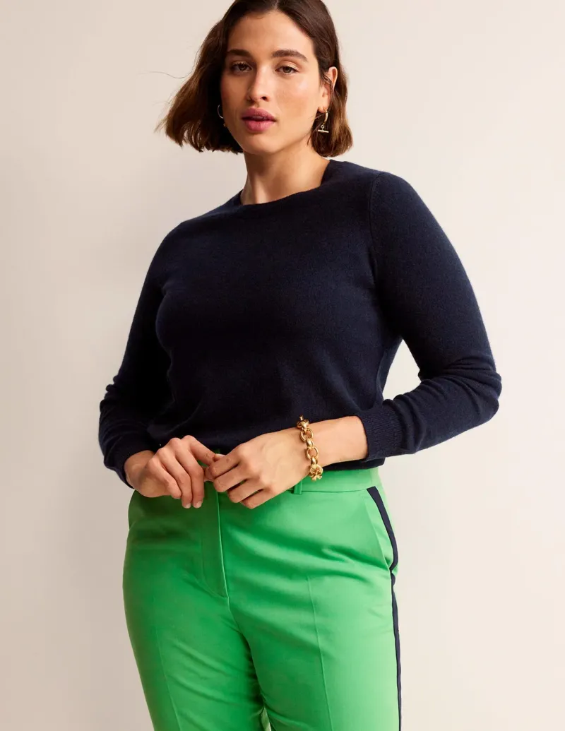 Sweaters & Cardigans-Boden Eva Cashmere Crew Neck Sweater- Navy