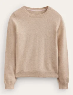 Sweaters & Cardigans-Boden Eva Cashmere Crew Neck Sweater-Chinchilla Melange ChinchillaMelange