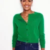 Sweaters & Cardigans-Boden Eva Cashmere Cropped Cardigan-Rich Emerald RichEmerald