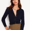 Sweaters & Cardigans-Boden Eva Cashmere Cropped Cardigan- Navy