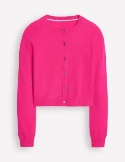 Sweaters & Cardigans-Boden Eva Cashmere Cropped Cardigan-Bright Pink BrightPink