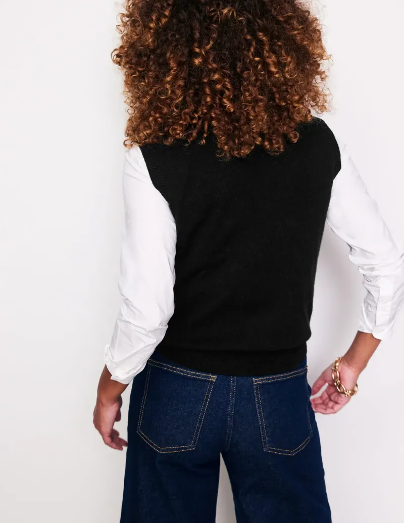 Sweaters & Cardigans-Boden Eva Cashmere Vest- Black