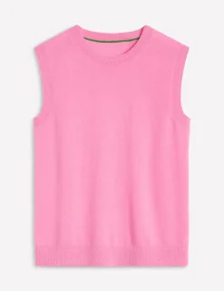 Sweaters & Cardigans-Boden Eva Cashmere Vest-Meadowsweet Pink MeadowsweetPink