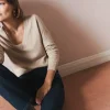 Sweaters & Cardigans-Boden Eva Cashmere V-Neck Sweater-Chinchilla Melange ChinchillaMelange