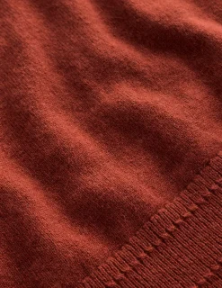 Sweaters & Cardigans-Boden Eva Cashmere V-Neck Sweater-Copper Brown CopperBrown