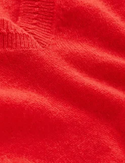 Sweaters & Cardigans-Boden Eva Cashmere V-Neck Sweater-Strawberry Tart Red StrawberryTartRed
