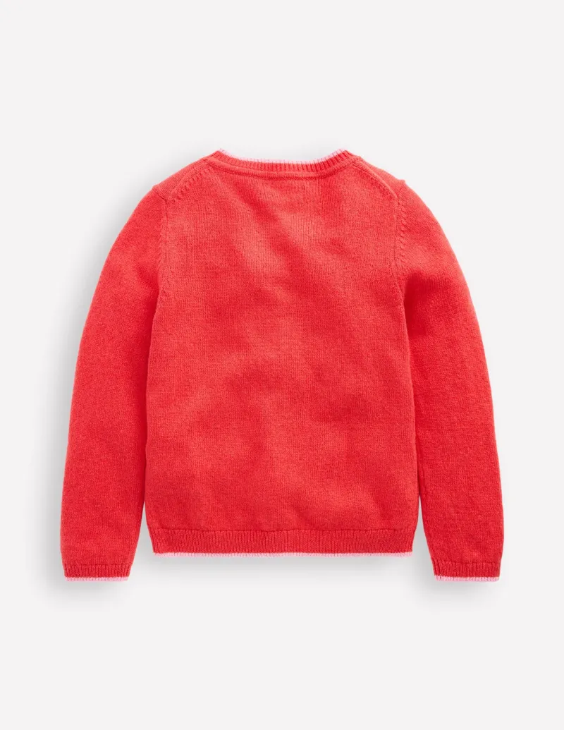 Sweaters & Cardigans-Boden Evelyn Fun Logo Cardigan-Jam Red Bunnies JamRedBunnies