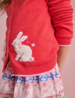 Sweaters & Cardigans-Boden Evelyn Fun Logo Cardigan-Jam Red Bunnies JamRedBunnies