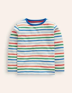 Tops, T-Shirts & Polos-Boden Everyday Breton T-Shirt-Greek Blue/Firecracker Red GreekBlue/FirecrackerRed