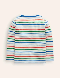 Tops, T-Shirts & Polos-Boden Everyday Breton T-Shirt-Greek Blue/Firecracker Red GreekBlue/FirecrackerRed