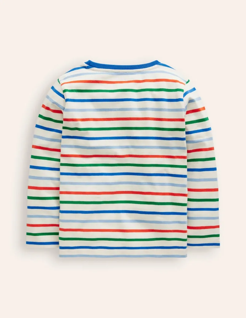 Tops, T-Shirts & Polos-Boden Everyday Breton T-Shirt-Greek Blue/Firecracker Red GreekBlue/FirecrackerRed