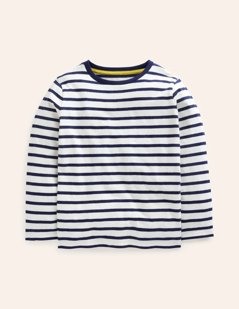 Tops, T-Shirts & Polos-Boden Everyday Breton T-Shirt-Ivory/ College Navy Ivory/CollegeNavy