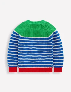 Sweaters & Cardigans-Boden Everyday Cotton Jumper-Kingfisher Blue/Rich Emerald KingfisherBlue/RichEmerald