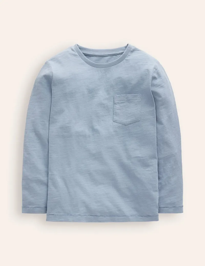 Tops, T-Shirts & Polos-Boden Everyday Long Sleeve T-Shirt-Pebble Blue PebbleBlue