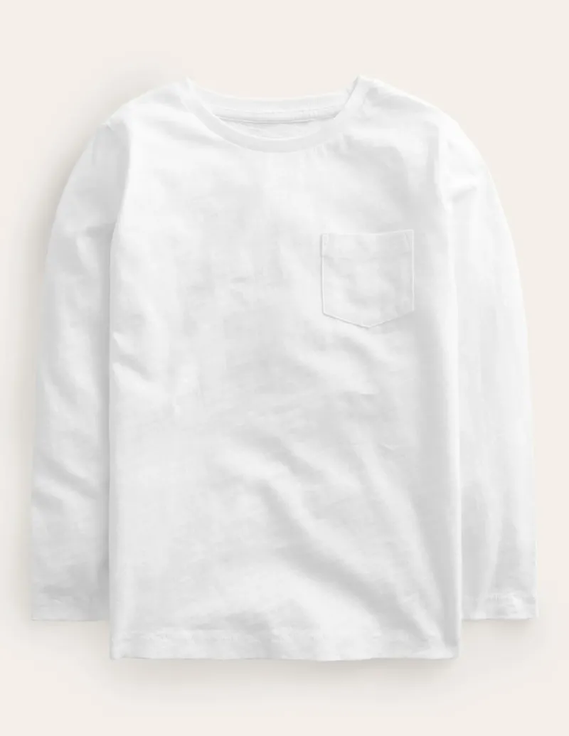Tops, T-Shirts & Polos-Boden Everyday Long Sleeve T-Shirt- White