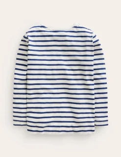 Tops, T-Shirts & Polos-Boden Everyday Long Sleeve T-Shirt-Soft Ivory/ College Navy SoftIvory/CollegeNavy
