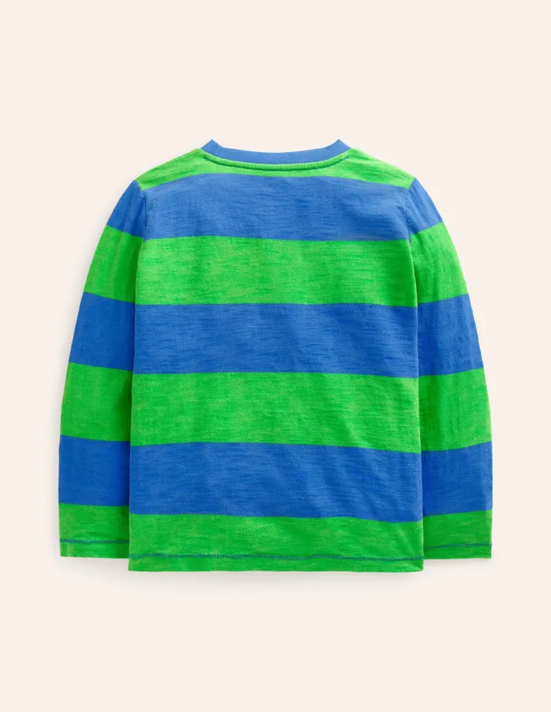 Tops, T-Shirts & Polos-Boden Everyday Long Sleeve T-Shirt-Greek Blue/ Green GreekBlue/Green