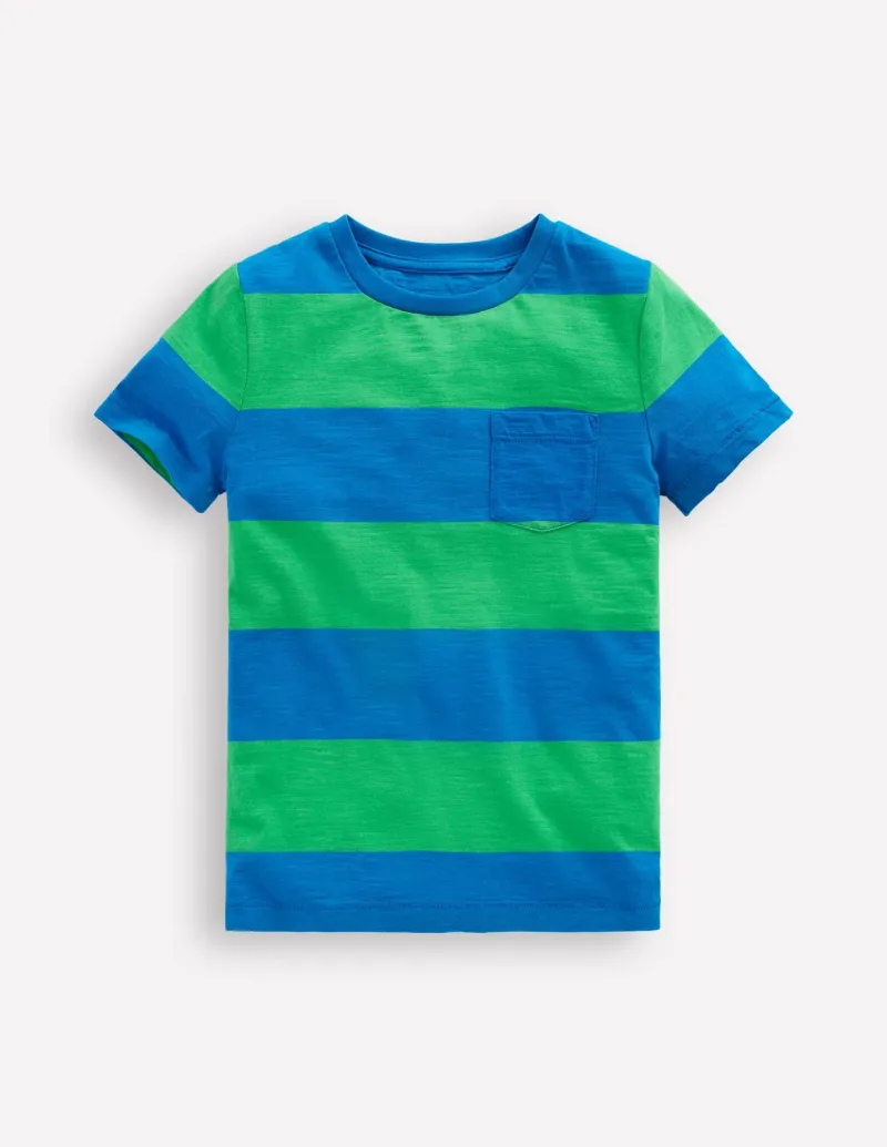 Tops, T-Shirts & Polos-Boden Everyday Short Sleeve T-Shirt-Sapling Green / Starboard Blue