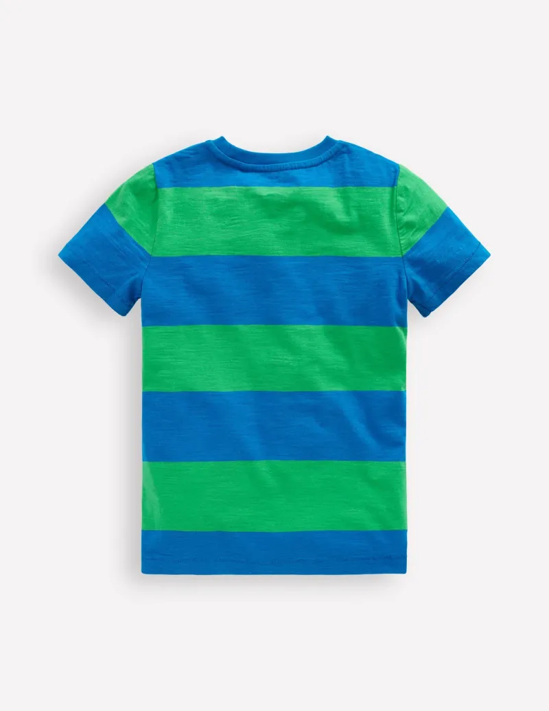 Tops, T-Shirts & Polos-Boden Everyday Short Sleeve T-Shirt-Sapling Green / Starboard Blue