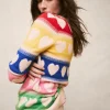 Sweaters & Cardigans-Boden Fair Isle Boyfriend Cardigan-Multi, Hearts Multi,Hearts