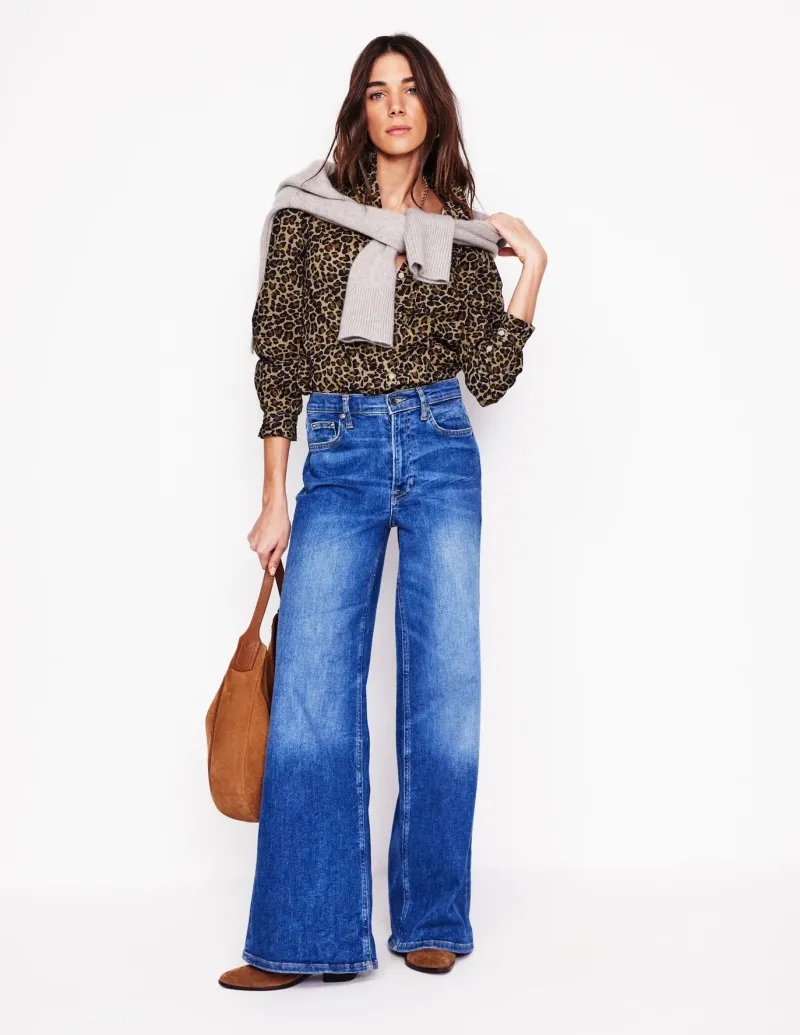 Shirts | Tops & Blouses-Boden Felicity Cotton Blouse-Camel, Cheetah Pop Camel,CheetahPop