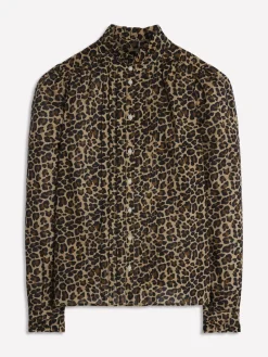 Shirts | Tops & Blouses-Boden Felicity Cotton Blouse-Camel, Cheetah Pop Camel,CheetahPop