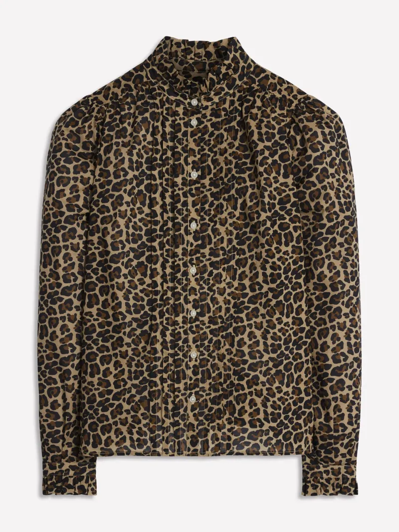 Shirts | Tops & Blouses-Boden Felicity Cotton Blouse-Camel, Cheetah Pop Camel,CheetahPop