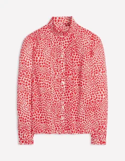 Shirts | Tops & Blouses-Boden Felicity Cotton Blouse-Ivory, Heart Cluster Ivory,HeartCluster