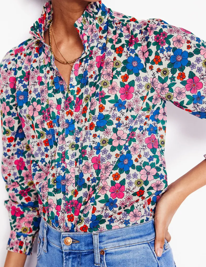 Shirts | Tops & Blouses-Boden Felicity Cotton Blouse-Multi, Blossom Scatter Multi,BlossomScatter