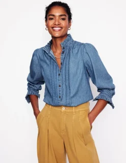 Shirts | Tops & Blouses-Boden Felicity Denim Blouse-Light Authentic LightAuthentic