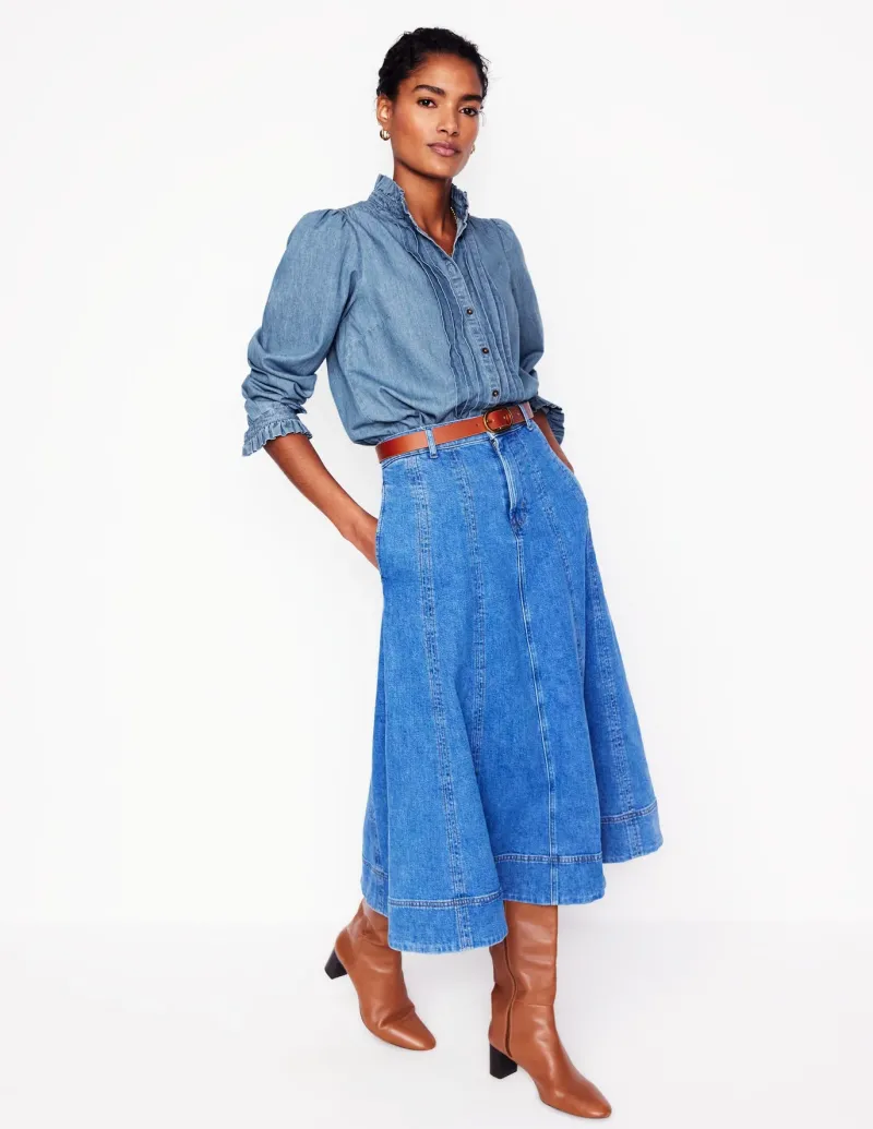 Shirts | Tops & Blouses-Boden Felicity Denim Blouse-Light Authentic LightAuthentic