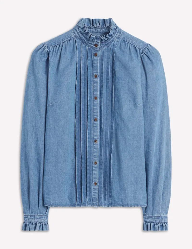 Shirts | Tops & Blouses-Boden Felicity Denim Blouse-Light Authentic LightAuthentic